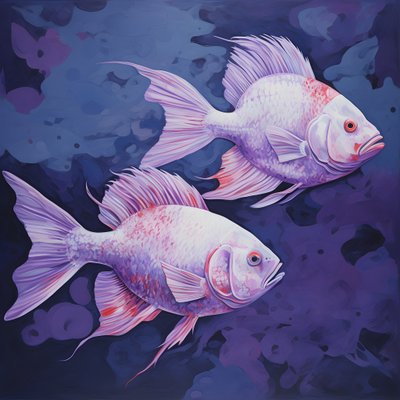 mor 4 renginde iki balık by Kurt Heppke