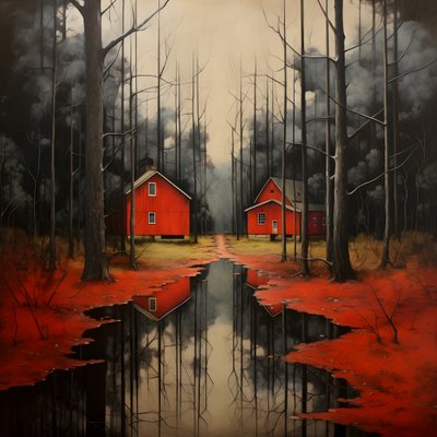 ormanda iki kırmızı ev 2 by Kurt Heppke