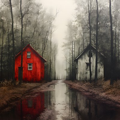 ormanda iki kırmızı ev 3 by Kurt Heppke