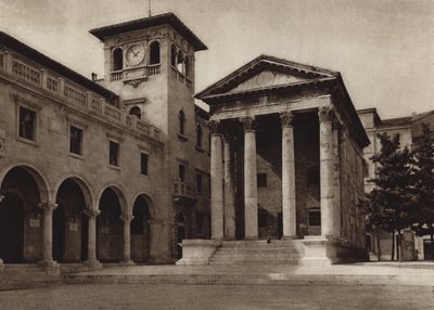 İtalya: Polo, Tempio Augusteo (s / b fotoğraf) by Kurt Hielscher