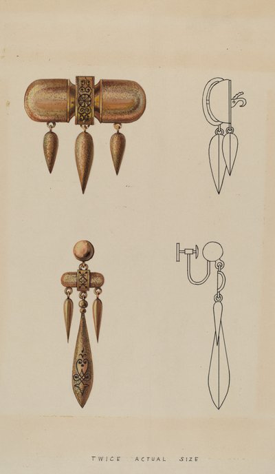 Broş ve Küpeler, c. 1936. by Kurt Melzer