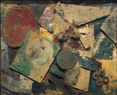 Merz Picture 9A, Checker ile Resim; Kontrollü Merzbild 9A resmi by Kurt Schwitters