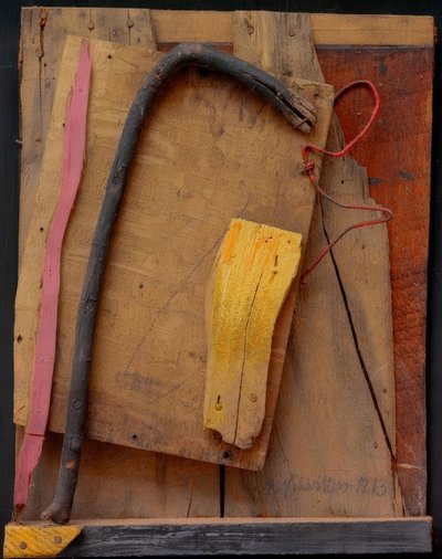 İsimsiz (Merz resmi pembe-sarı) by Kurt Schwitters