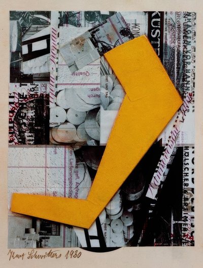 İsimsiz (sarı şekilli) by Kurt Schwitters