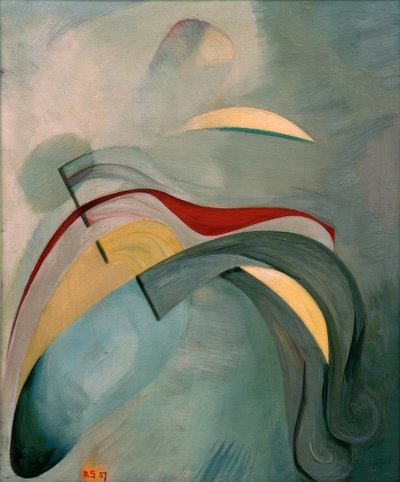 Kırmızı çizgi (1) by Kurt Schwitters