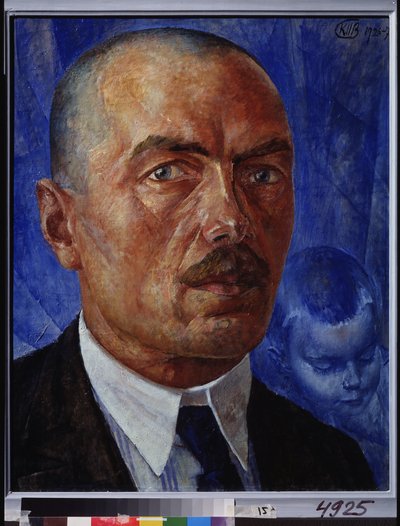 Otoportre. Kuzma Sergeevich Petrov Vodkin (Petrov-Vodkin) (Kuzma Petrov Vodkin) (Petrov-Vodkin) (1878-1939) tarafından tablo, tuval üzerine yağlıboya by Kuzma Sergeevich Petrov Vodkin