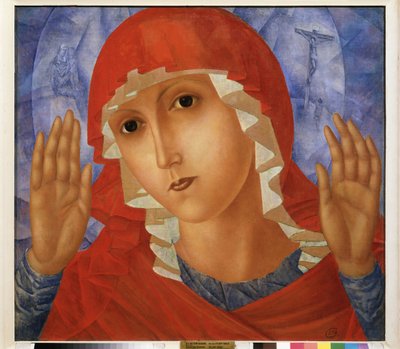 Merhamet Bakiresi. Kuzma Sergeevich Petrov Vodkin (Petrov-Vodkin) (Kouzma Petrov Vodkin) (Petrov-Vodkin) (1878-1939) tarafından tablo, tuval üzerine yağlı boya by Kuzma Sergeevich Petrov Vodkin