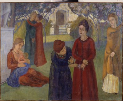 Çiçeklerin dili. Kuzma Sergeevich Petrov Vodkin (Petrov-Vodkin) (Kouzma Petrov Vodkin) (Petrov-Vodkin) (1878-1939) tarafından tablo, tuval üzerine yağlı boya by Kuzma Sergeevich Petrov Vodkin
