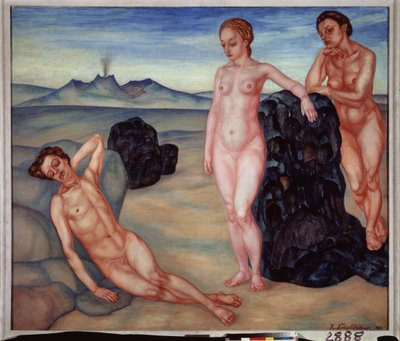 Bir rüya. Kuzma Sergeevich Petrov Vodkin (Petrov-Vodkin) (Kouzma Petrov Vodkin) (Petrov-Vodkin) (1878-1939) tarafından tablo, tuval üzerine yağlı boya by Kuzma Sergeevich Petrov Vodkin