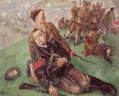 Bir Halk Komiserinin Ölümü, 1927 by Kuzma Sergeevich Petrov Vodkin