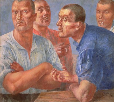 işçiler by Kuzma Sergeevich Petrov Vodkin