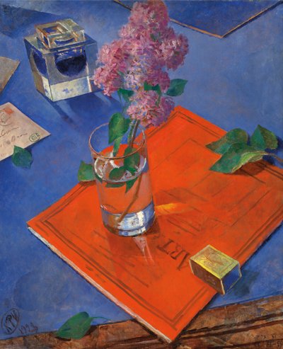 Leylaklı natürmort, 1928. by Kuzma Sergeevich Petrov Vodkin
