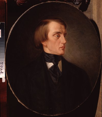""Portrait du critique litteraire russe Vissarion Belinski (Bielinski) (1811-1848)"" Peinture de Kirill Gorbounov (Gorbunov) (1822-1891) 1876 Puşkin Anıt Müzesi, Saint Petersbourg by Kyrill Antonovitch Gorbunov