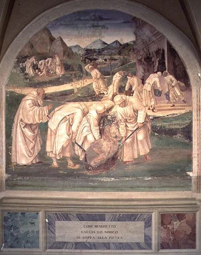 Aziz Benedict'in Hayatı (fresk) (detay) by L. and Sodoma G. Signorelli