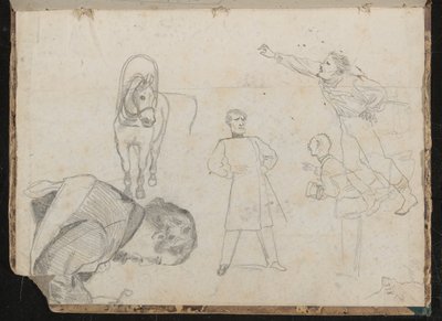 Bir at ve insan çalışmaları by Lady Butler