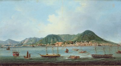 Hong Kong Limanı, 1830-40 dolayları (tuval üzerine yağlı boya) by Lam Qua (attr. to)