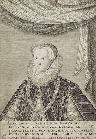 Anna Habsburg (1573-98) Queen of Poland, 1596  by Lambert Cornelis