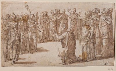 Augustus ve Tiburtine Sibyl, yaklaşık 1547. by Lambert Lombard