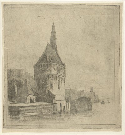 su üzerinde kule by Lambertus  Hardenberg