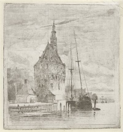 su üzerinde kule by Lambertus  Hardenberg