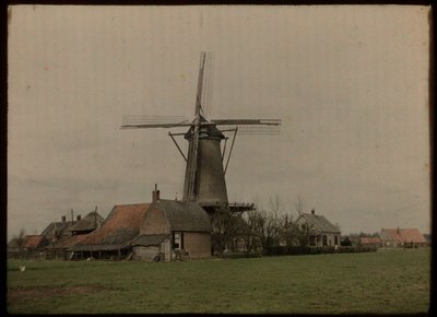 Koppeldijk üzerinde Het Klompje (veya: De Klomp), Zeist mezrasında yel değirmeni by Lambertus Hendrik van Berk