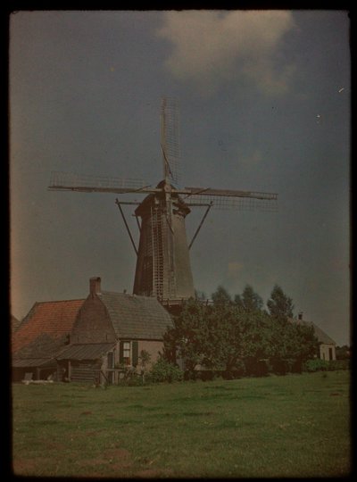 Koppeldijk üzerinde Het Klompje (veya: De Klomp), Zeist mezrasında yel değirmeni by Lambertus Hendrik van Berk