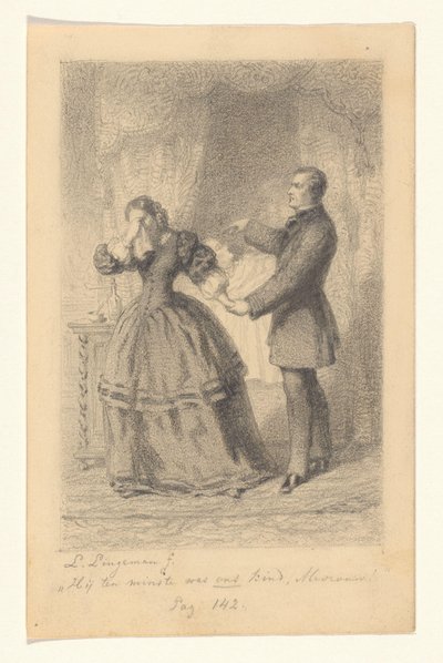 Çocuklarının ölüm döşeğindeki çift en azından bizim çocuğumuzdu hanımefendi! (nesne üzerindeki başlık) by Lambertus Lingeman (signed by artist)