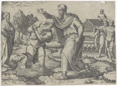 Etiyopya Hadımının Vaftizi Philip tarafından Elçilerin İşleri kitabından sahneler (dizi başlığı) by Lambertus Suavius (attributed to)