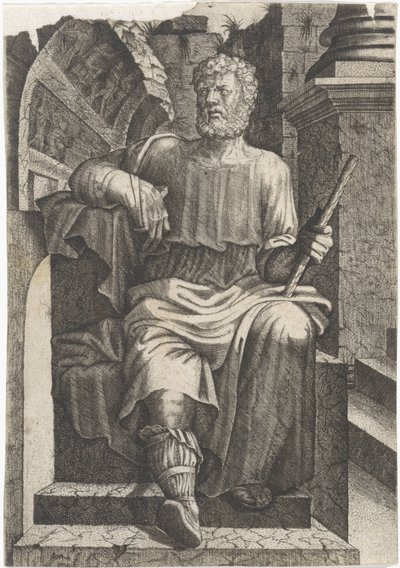 Bazı kalıntıların önünde oturan Romalı general by Lambertus Suavius