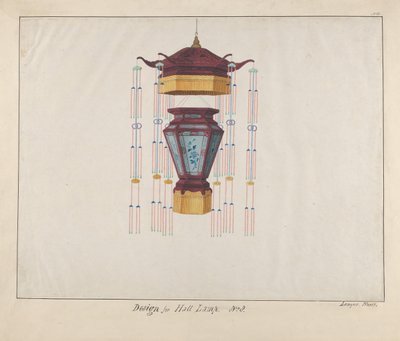 Bir Salon Lambası için Tasarım, ca. 1800-1810. by Lamqua