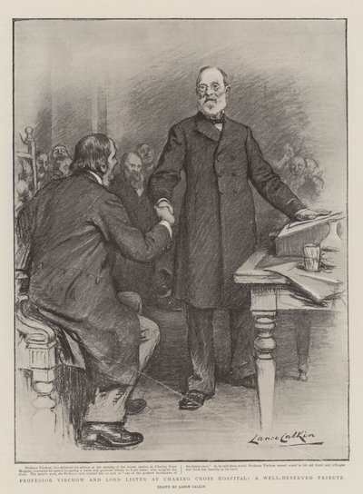Profesör Virchow ve Lord Lister, Charing Cross Hastanesinde Hak Edilmiş Bir Övgü by Lance Calkin
