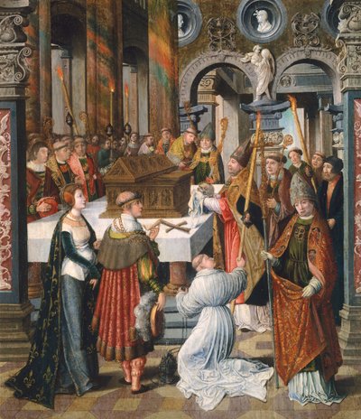 Kitle, Lancelot Blondeel (1488-1581) tarafından yazılan Legend of St Bertin'den detay, panel by Lancelot Blondeel