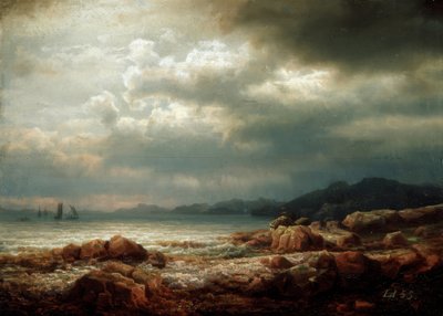 Kıyı manzarası by Lars Hertervig