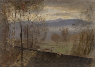 Nehir ile akşam manzarası, c. 1880. by Laszlo Mednyanszky