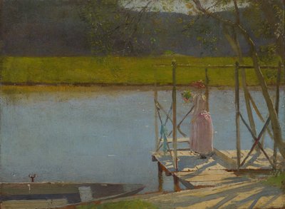 Bir teknenin yanındaki kadın, 1875-85 dolayları by Laszlo Mednyanszky