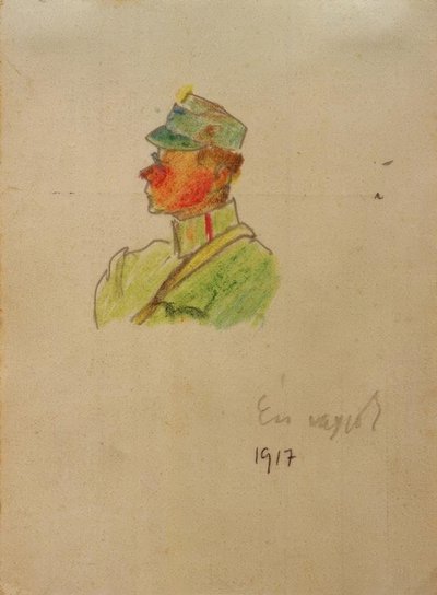 Benim (bir subay olarak kendi portrem) by Laszlo Moholy Nagy