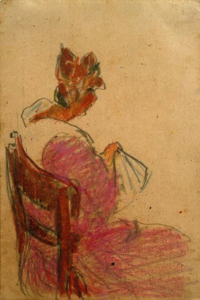 İsimsiz (sağdan sandalyede oturan kadın) by Laszlo Moholy Nagy