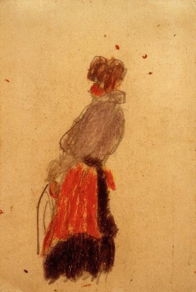 İsimsiz (turuncu önlüklü ayakta duran kadın) by Laszlo Moholy Nagy