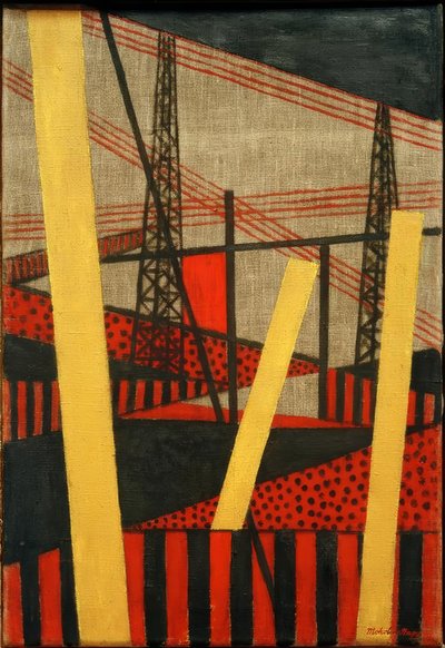 Radio und Eisenbahnlandschaft by Laszlo Moholy Nagy