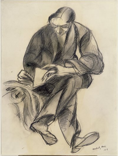 Oturan figür okuma, 1919 by Laszlo Moholy Nagy