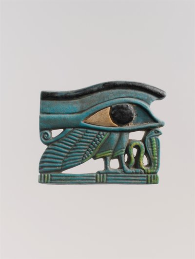 Wedjat göz muska, MÖ 525-332 (yeşil fayans) by Late Period Egyptian