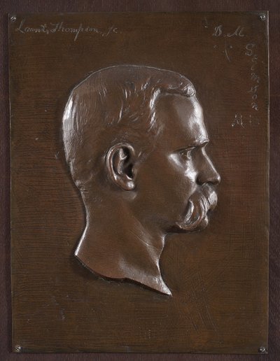 Portrait Relief of Dr. Stimson, c.1880 (bronze) by Launt Thompson