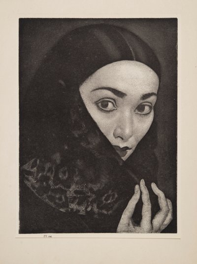 Şallı bayan, meyhane. 1926. by Laura Knight