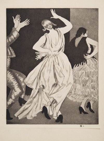 İspanyol Dansçı No. 1, pub. 1923. by Laura Knight