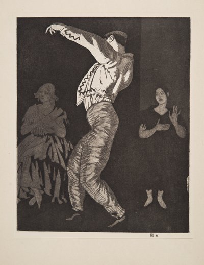 İspanyol Dansçı No. II, pub. 1923. by Laura Knight
