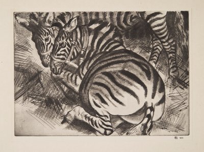 Zebralar, bar. 1930. by Laura Knight