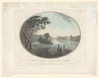 Wilton House'un görünümü Wilton dansı Willshire, Chateau du Comte de Pembroke (nesne üzerindeki başlık) Jardins Anglais (nesne üzerindeki seri başlığı) İngiliz Bahçeleri (dizi başlığı) by Laurent Guyot