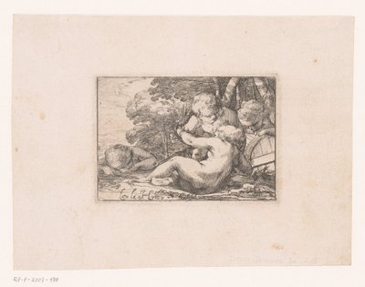 Sarhoş putti ile Bacchanal by Laurent de La Hire