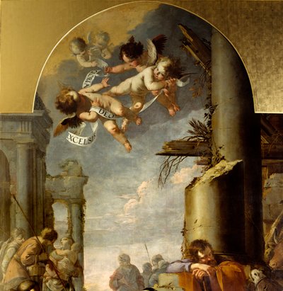 Melekleri temsil eden Çobanlara Tapınma Detayı. Laurent de la Hyre tarafından yapılan tablo (Laurent de la Hire by Laurent de la Hyre
