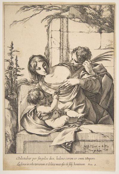 Palm ile Kutsal Aile, 1639. by Laurent de la Hyre